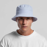 Model front view of wearing powder coloured bucket hat