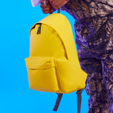 Yellow backpack in context