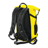 Back of yellow backpack