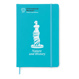 Turquoise notebook with Artwork displayed