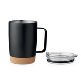 Black tumbler with lid off