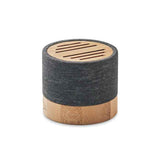 wireless bamboo speaker side view